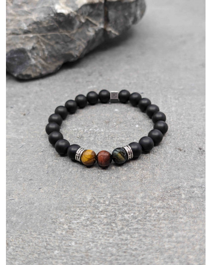 Bracelet Agate Noire et...