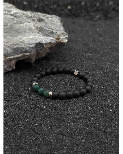 Bracelet Agate Noire et...