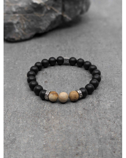 Bracelet Agate Noire et...