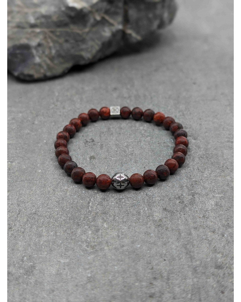 Bracelet Jaspe Rouge 6mm