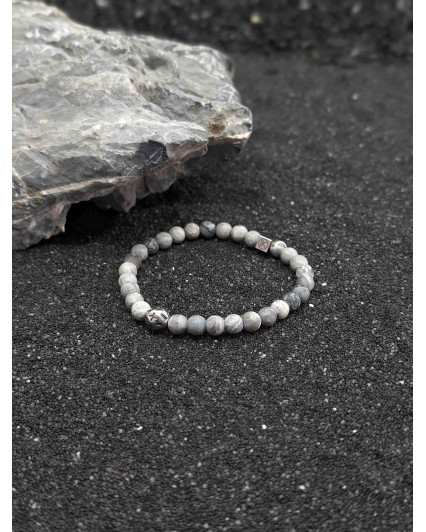 Bracelet Jaspe Paysage gris...