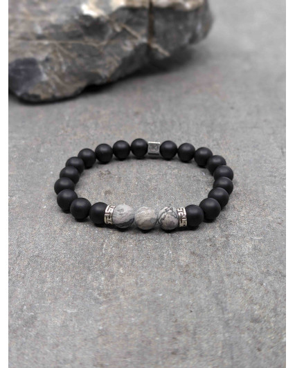 Bracelet Jaspe Paysage Gris...