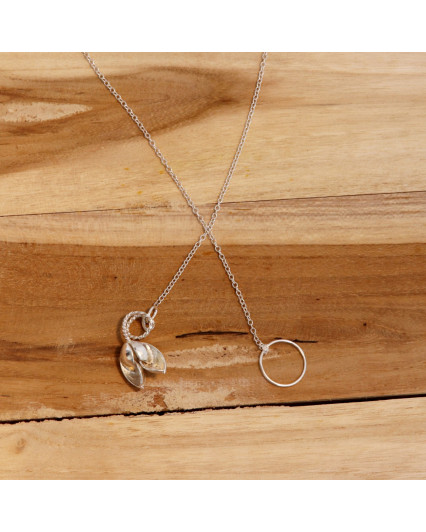 Collier ouvert pendentif Floral en argent 925
