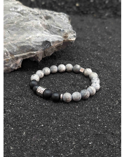Bracelet Jaspe Paysage Gris...