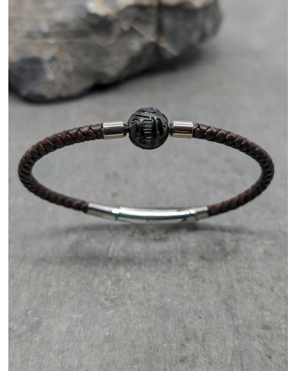Bracelet cuir et Perle de...