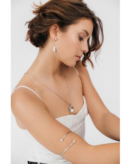 Sautoir Perle & Coupole en argent 925/00
