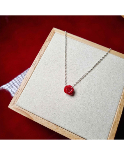 Collier Pendentif Rose...