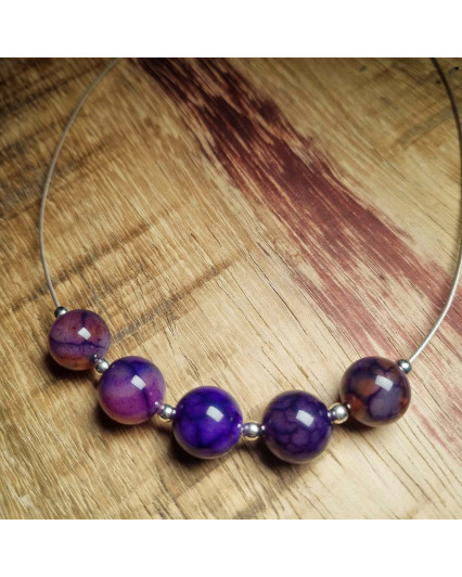 Collier Agate Veine de Dragon