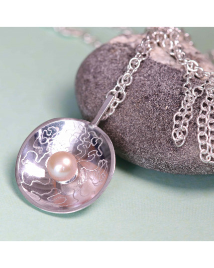 Sautoir Perle & Coupole en argent 925/00