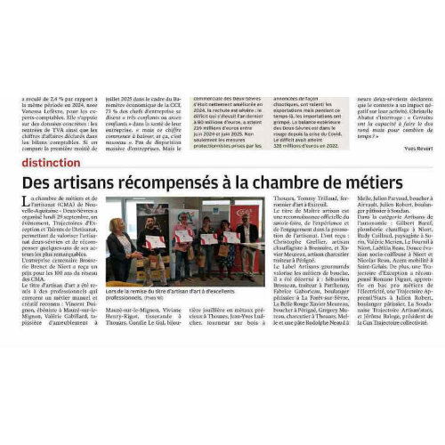 Délivrance du Titre de Métier d'Art